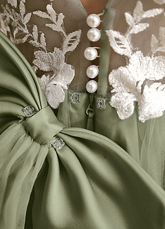Azazie Mixie Robe Demoiselle D'honneur Fillette Robe Princesse en Dentelle Pistache image8