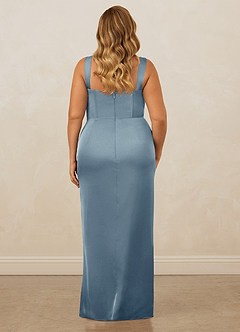 Christian Siriano Bridal for Azazie 1017 Bridesmaid Dresses Dusty Blue Sheath Sweetheart Neckline Stretch Satin Dress image11