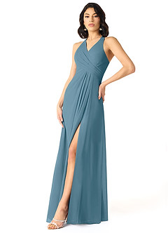 Azazie Danica Bridesmaid Dresses Bermuda A-Line Pleated Chiffon Dress image3