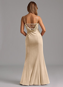 Azazie Karryn Bridesmaid Dresses Champagne Mermaid Corset Velvet Dress image5