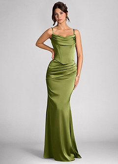 Vestido Aceituna Largo Calista image5