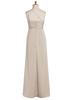Azazie Eren Junior Frost Sheath Pleated Stretch Satin Dress image7