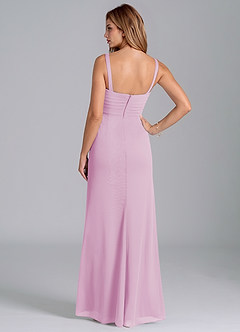 Azazie Micky Jurken voor bruidsmeisjes Jurk van Mesh met A-Lijn Geplooid Snoep Roze image6