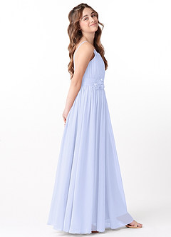 Azazie Astrid Junior Abito A-Line in Chiffon Floreale Lavanda image5