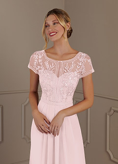 Azazie Silvia Mother of the Bride Dresses A-Line Lace Chiffon Floor-Length Dress image6