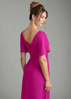 Azazie Ambrosia Bridesmaid Dresses Fuchsia A-Line Pleated Chiffon Dress image7