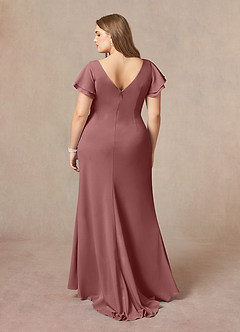 Azazie Peppermint Mother of the Bride Dresses Desert Rose Mermaid Scoop Ruched Stretch Crepe Dress image7