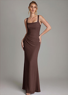Azazie Agustina Bridesmaid Dresses Ganache Mermaid Corset Chiffon Dress image4