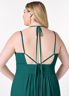 Azazie Farren Bridesmaid Dresses Peacock A-Line Pleated Chiffon Convertible Dress image14