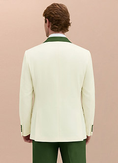 front Adrian Olive Shawl Lapel Structured Stretch Tuxedo Jacket