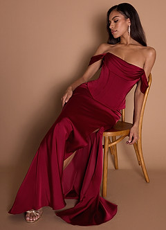 Vestido Rojo Rubí Largo Reese image11