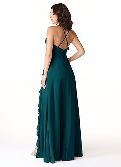 Azazie Tarni Bridesmaid Dresses Pine A-Line Chiffon Dress image2