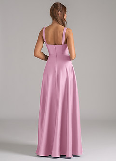 Azazie Shaude Bridesmaid Dresses Candy Pink A-Line Pleated Stretch Satin Dress image12