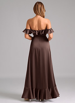 Azazie Lyra Vestidos de damas de honor Vestido de Ganache de Satén Elástico de Corte en A Convertible con Vestidos sin tirantes image6