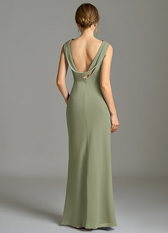 Azazie Kieryn Brautjungfernkleider Meerjungfrau-Linie Plissee Chiffon Kleid Pistazie image2