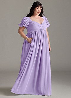Azazie Madisynn Maternity Bridesmaid Dresses Bow Chiffon Floor-Length Dress image7