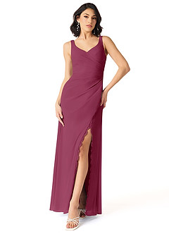 Azazie Renessa Vente Finale Robe A-ligne en Mousseline de soie Dentelle Agave image1