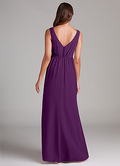 Azazie Tanicia Brautjungfernkleider A-Linie Plissee Chiffon Kleid Traube image7