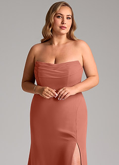 Azazie Saige Bridesmaid Dresses Clay A-Line Off the Shoulder Chiffon Convertible Dress image11