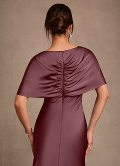 Azazie Dosia Suknie dla Matki Panny Młodej Osłona Pofałdowany Satyna elastyczna Długość podłogi Sukienka image5