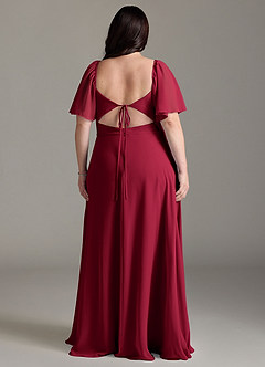 Azazie Chloe Bridesmaid Dresses Burgundy A-Line Sweetheart Neckline Chiffon Dress image8