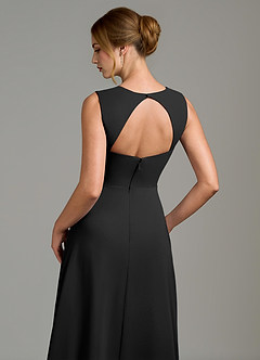 Azazie Gwendolyn Bridesmaid Dresses Black A-Line Sweetheart Neckline Chiffon Dress image2