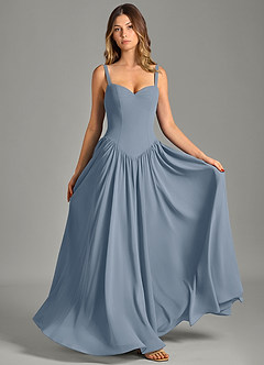 Azazie Evadina Suknie dla druhen Linia A Gorset Szyfon Do ziemi Sukienka image1