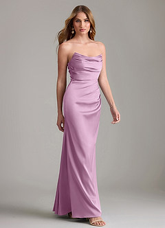 Azazie Lucille Bridesmaid Dresses Wisteria Mermaid Strapless Stretch Satin Convertible Dress image4