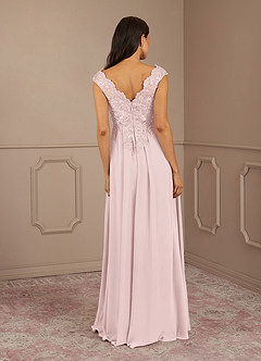 Azazie Amethyst Mother of the Bride Dresses Blushing Pink A-Line V-Neck Sequins Chiffon Dress image6