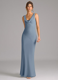 Azazie Rylina Bridesmaid Dresses Twilight Mermaid Pleated Chiffon Dress image3