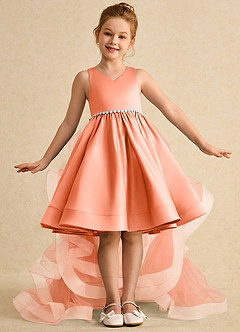 Azazie Julietta Blumenmädchenkleider Ballkleid Cabrio Tüll Kleid Sonnenuntergang image2