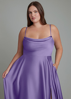 Azazie Elle Brautjungfernkleider A-Linie Plissee Stretch-Satin Kleid Tahiti image10