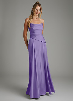 Azazie Gabriela Robes de demoiselle d'honneur Robe Trapèze en Satin extensible Corset Tahiti image8