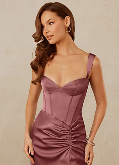 Christian Siriano Bridal for Azazie 1017 Bridesmaid Dresses Amethyst Sheath Sweetheart Neckline Stretch Satin Dress image2