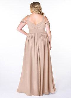 Azazie Lianne Bridesmaid Dresses English Rose A-Line Off the Shoulder Chiffon Dress image8