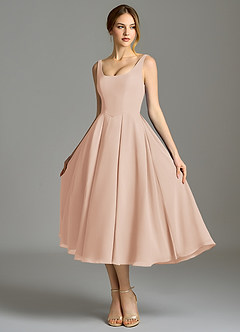 Azazie Amalie Bridesmaid Dresses English Rose A-Line Pleated Chiffon Dress image6