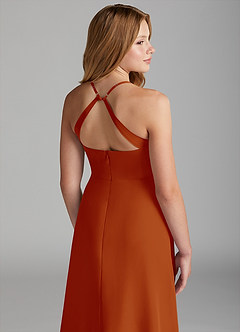 Azazie Davis Junior Paprika A-Line Chiffon Dress image2