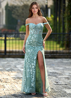 Saoirse Szmaragd Suknia balowa syrenka z cekinami image1