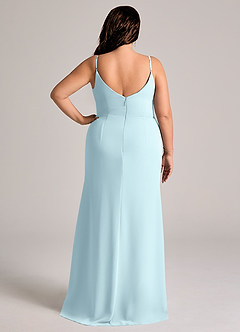 Azazie Deandra Robes de demoiselle d'honneur Robe Sirène en Mousseline de soie Plissé Bleu Nuage image8