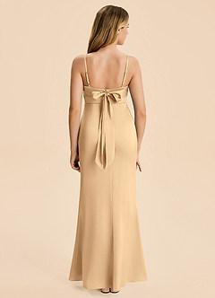 Azazie Mia Junior Robe Sirène en Satin extensible Plissé Champagne image2