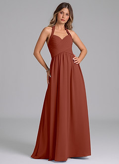 Azazie Darlyn Bridesmaid Dresses Auburn A-Line Sweetheart Neckline Chiffon Dress image3