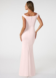 Azazie Nicolina Bridesmaid Dresses Blushing Pink Mermaid Square Neckline Stretch Crepe Dress image2