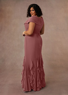 Azazie Bailora Mother of the Bride Dresses Desert Rose Mermaid Ruched Chiffon Dress image4
