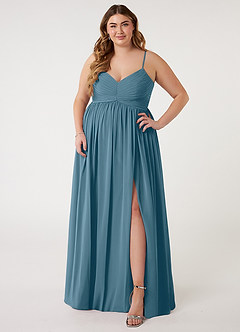 Azazie Alia Bridesmaid Dresses Bermuda A-Line Pleated Chiffon Dress image6