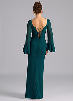 Azazie Leone Bridesmaid Dresses Pine Mermaid Corset Chiffon Dress image6