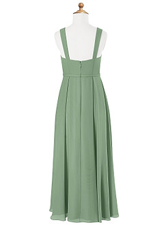 Azazie Simoan Junior Vestido de Matcha de Gasa de Corte En A con Escote de Corazón image5