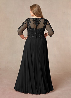 Azazie Corinne Kleider für die Brautmutter A-Linie Pailletten Chiffon Kleid Schwarz image9