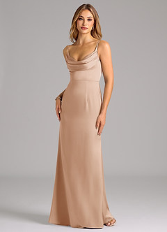 Azazie Aimee Bridesmaid Dresses English Rose A-Line Sweetheart Neckline Stretch Satin Dress image1