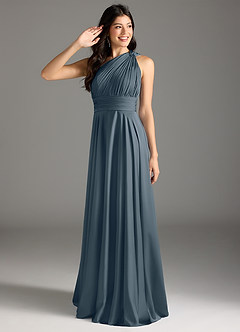 Azazie Charlize Jurken voor bruidsmeisjes Jurk van Stretch Satijn met A-lijn One-shoulder Schemering image1