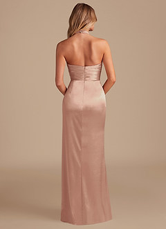 Azazie Jemma Bridesmaid Dresses English Rose Sheath Pleated Metallic Satin Dress image7